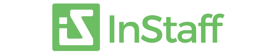 A green logo of the word " instate ".